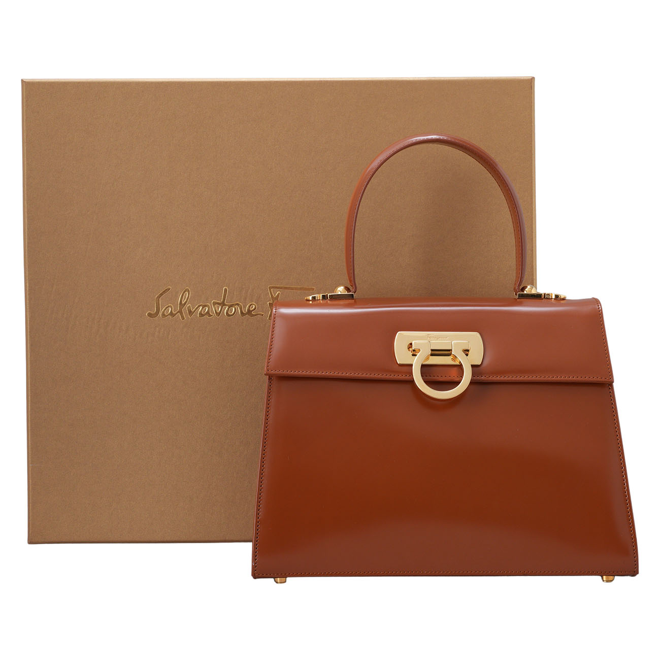 FERRAGAMO(USED)페레가모 켈리 탑핸들 라지
